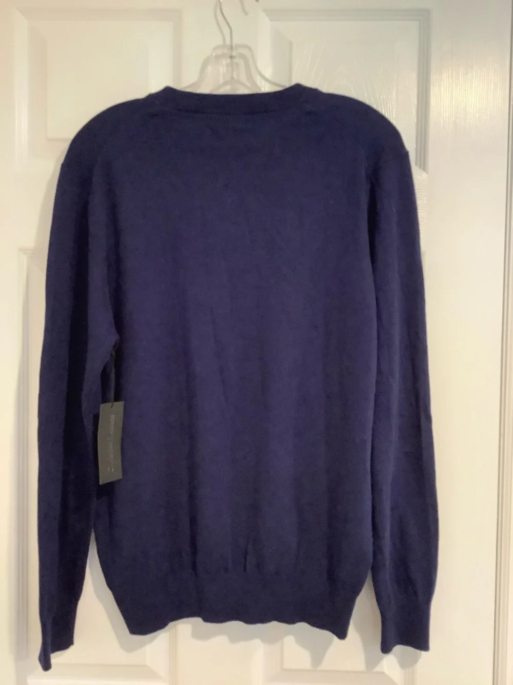 NWT CHRISTIAN LACROIX Navy Blue Silk/Cashmere Blend Lightweight Summer Sweater M
